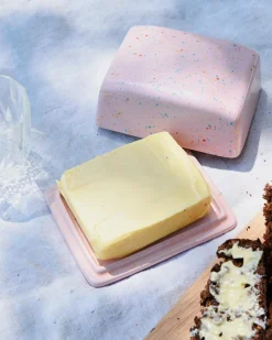 Outlet Alojamento Butterdose gesprenkelt rosa Butterdosen