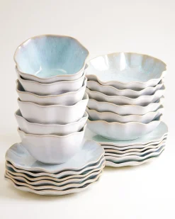 Discount Areia Geschirr-Set shell 24-teilig Geschirrset Für 6 Personen