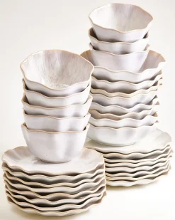 Discount Areia Geschirr-Set shell 32-teilig Geschirrset Für 8 Personen