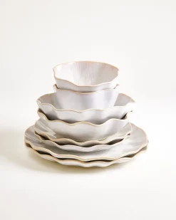 Best Areia Geschirr-Set shell 8-teilig Geschirrset Für 2 Personen