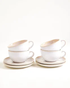 Sale Areia 4-Piece Set Cappuccino Cup & Small Saucer classic Tassen-Sets|Tassen Mit Untertassen