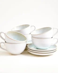 New Areia 6-Piece Set Teacup & Large Saucer classic azure Tassen-Sets|Tassen Mit Untertassen