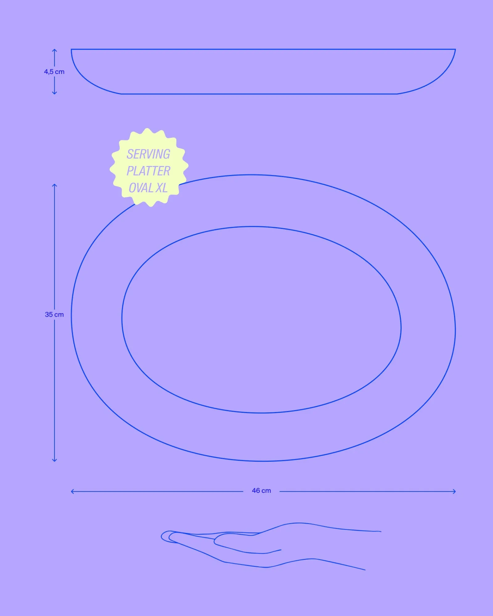Outlet Areia Servierplatte XL oval Servierplatten