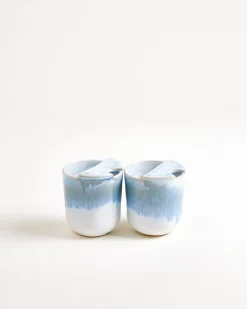 Copa Alto Set of 2 small to-go cups light blue and white Kleine Becher|Becher-Sets