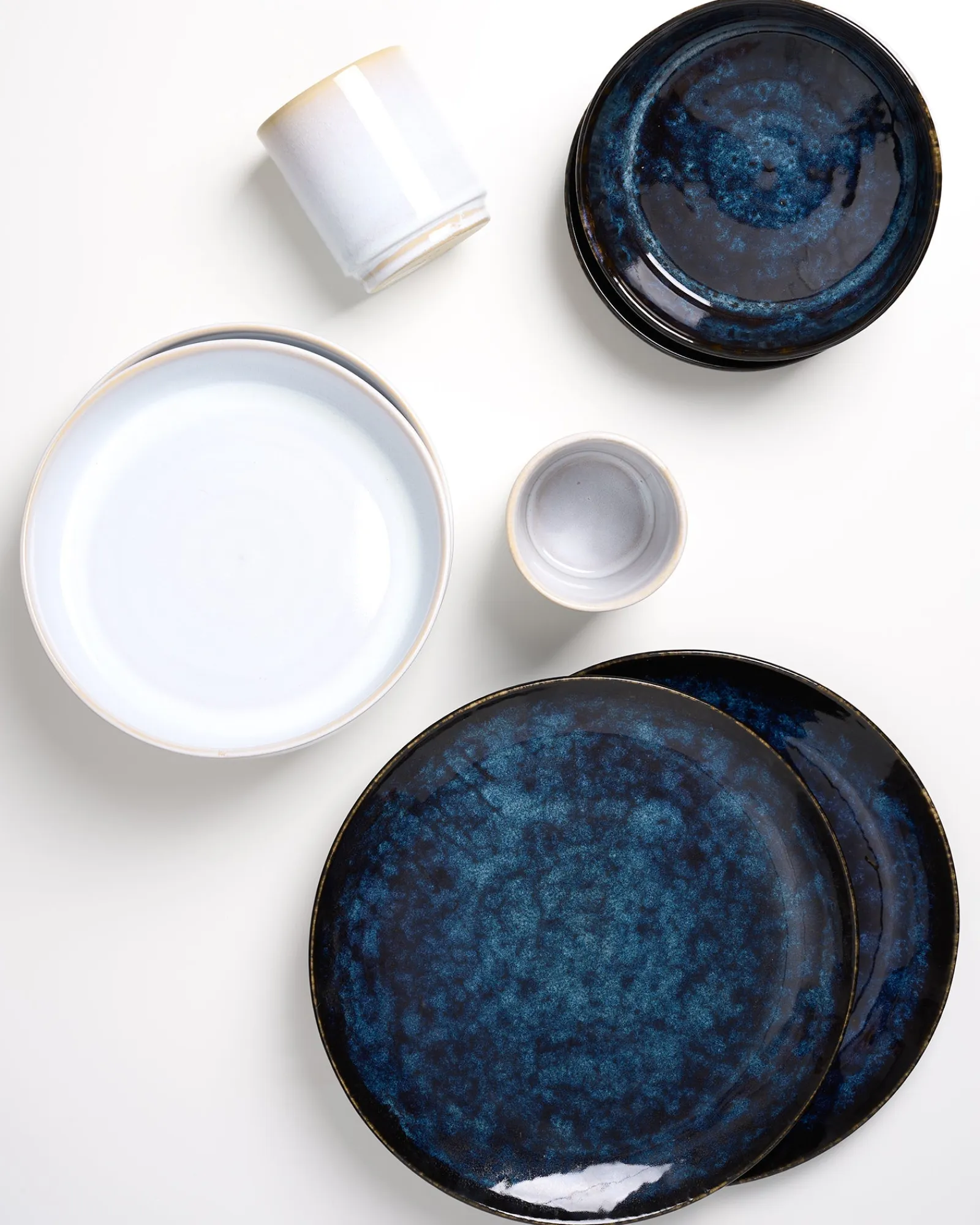 Clearance Cordoama Geschirr-Set Mediterranean Vibes dunkelblau weiß 8-teilig Geschirrset Für 2 Personen|Mix & Match Sets %