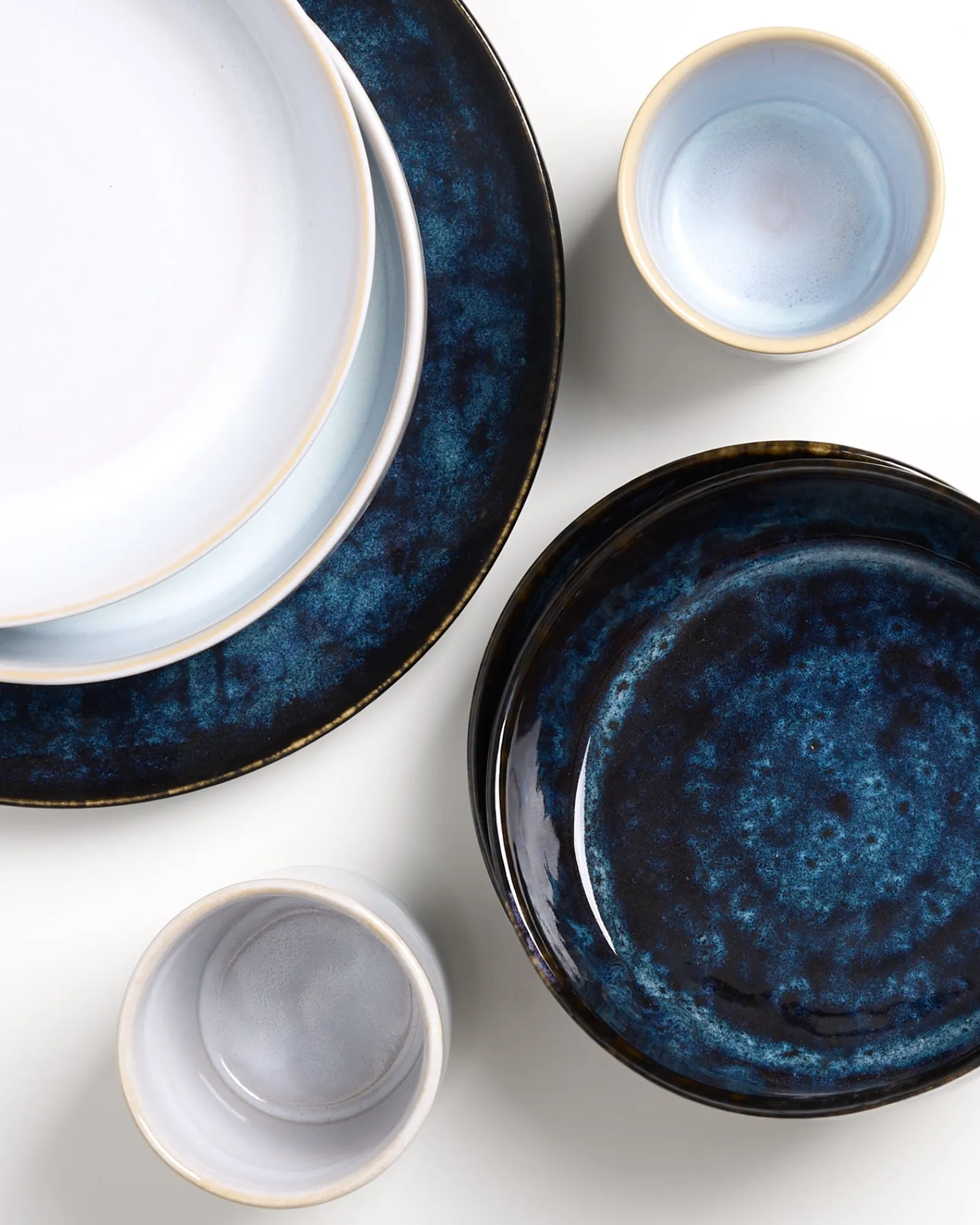 Clearance Cordoama Geschirr-Set Mediterranean Vibes dunkelblau weiß 8-teilig Geschirrset Für 2 Personen|Mix & Match Sets %