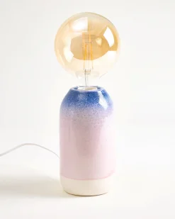 New Farol - Lamp blue rose speckled Tischlampen Aus Keramik