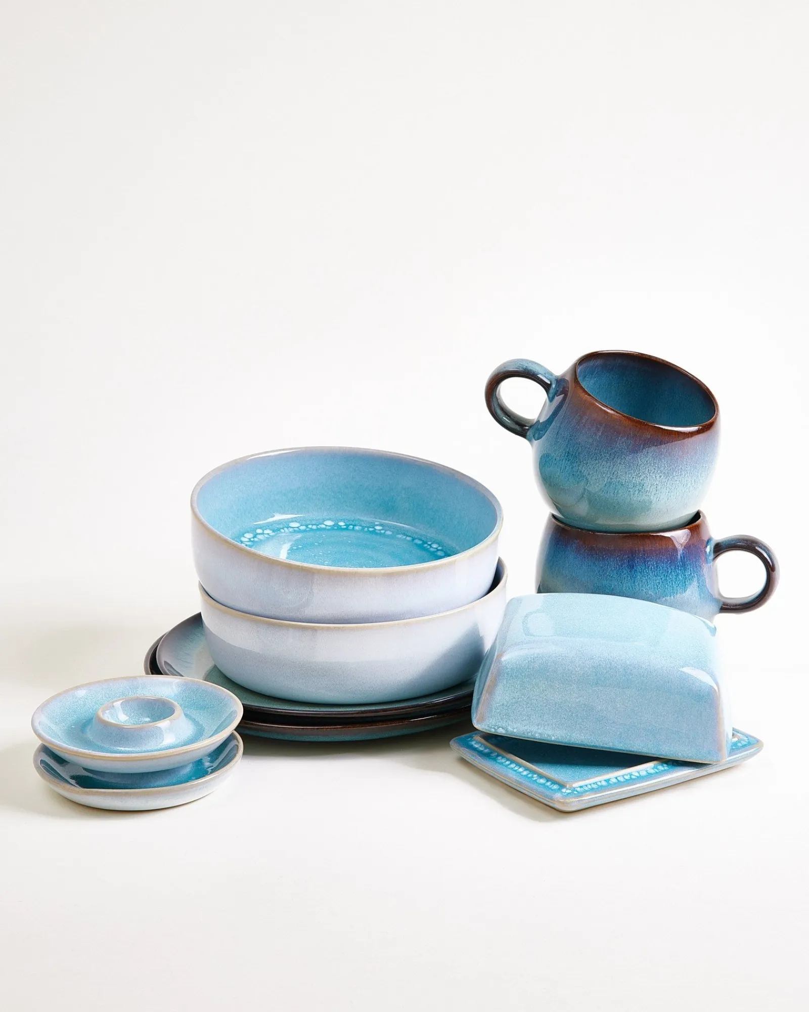 Best Geschirr-Set Blue Horizon aqua grünblau 9-teilig Geschirrset Für 2 Personen|Mix & Match Sets %