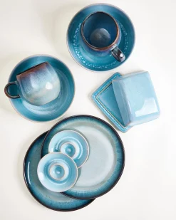 Best Geschirr-Set Blue Horizon aqua grünblau 9-teilig Geschirrset Für 2 Personen|Mix & Match Sets %