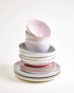 New Geschirr-Set Endless Summer grau rosé 16-teilig Geschirrset Für 4 Personen|Mix & Match Sets %