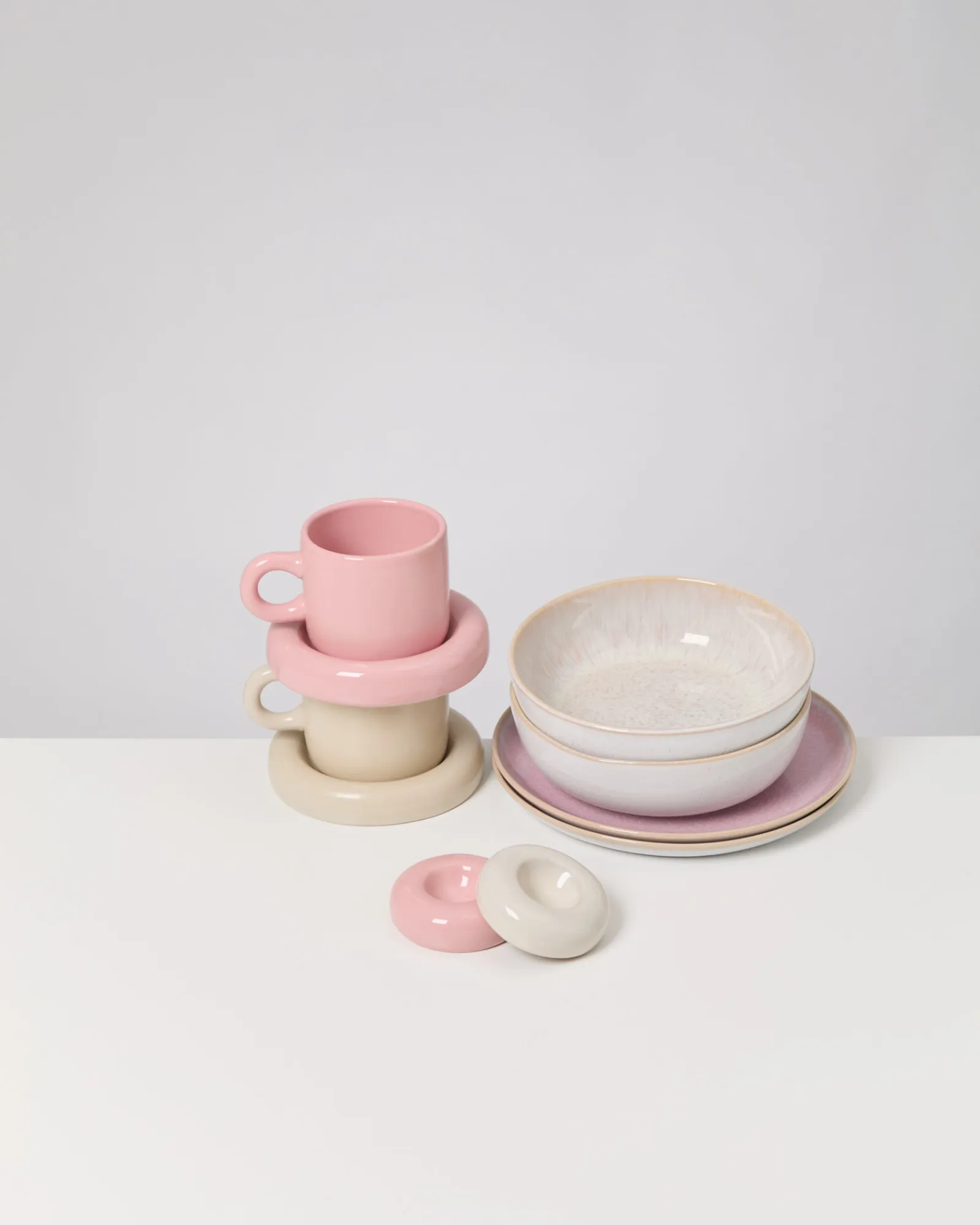 Online Geschirr-Set Morning Blush rosa sand 8-teilig Geschirrset Für 2 Personen|Mix & Match Sets %