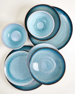 Hot Geschirr-Set Soft Tide aqua grünblau 16-teilig Geschirrset Für 4 Personen|Mix & Match Sets %