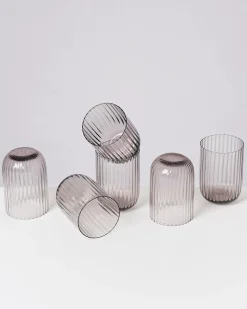 Joia - Set of 6 glass riffled Gläser Sets %