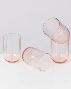 Discount Joia - Set of 4 glass riffled Kleine Gläser