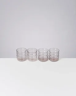 Clearance Joia - Set of 4 glass small bubble amethyst Kleine Gläser