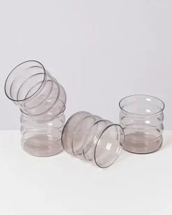 Clearance Joia - Set of 4 glass small bubble amethyst Kleine Gläser
