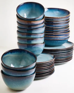 Madeira Geschirr-Set grünblau 40-teilig Geschirrset Für 10 Personen|Bestseller