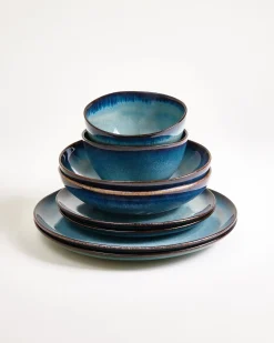 Clearance Madeira Geschirr-Set grünblau 8-teilig Geschirrset Für 2 Personen