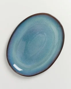 Madeira Servierplatte L oval grünblau Servierplatten