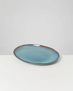Madeira Servierplatte L oval grünblau Servierplatten