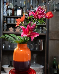 Best Nuno vase L - orange darklilac Große Vasen