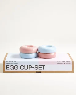 Outlet Seia Egg Cups, Light Pink and Light Blue, Set of 4 Neuheiten