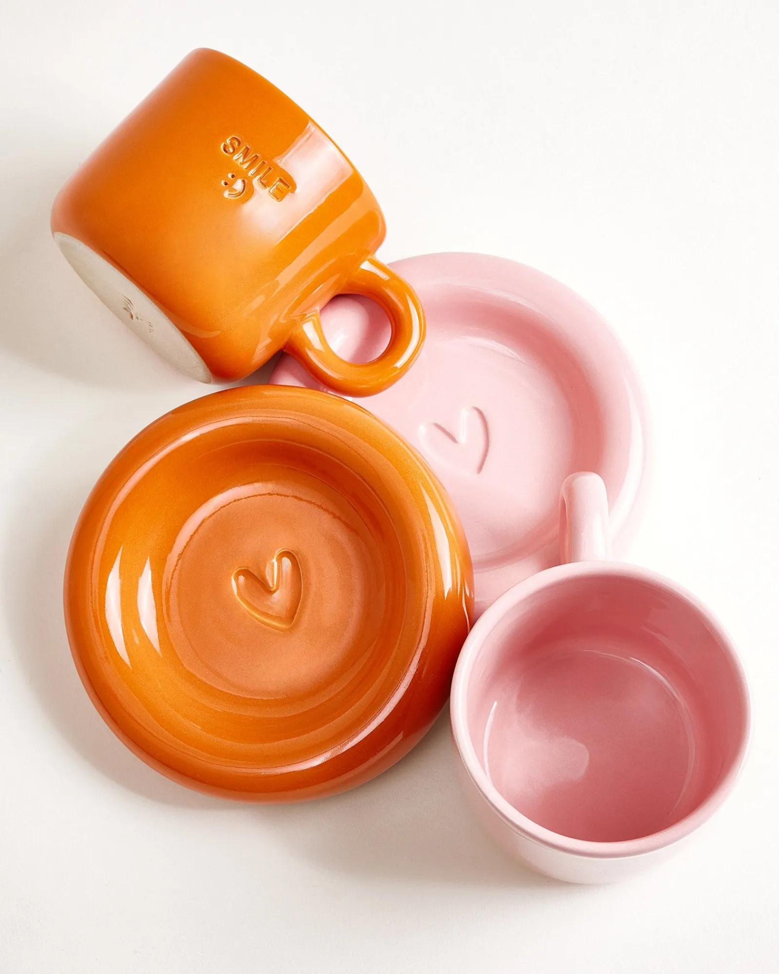 Sale Seia Geschenk-Set Love Smile rosa orange 3-teilig Tassen-Sets