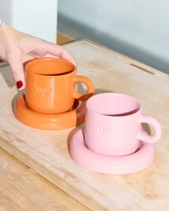Sale Seia Geschenk-Set Love Smile rosa orange 3-teilig Tassen-Sets