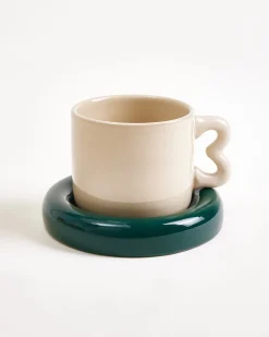 Sale Seia mug with heart & saucer Kleine Tassen|Cappuccinotassen