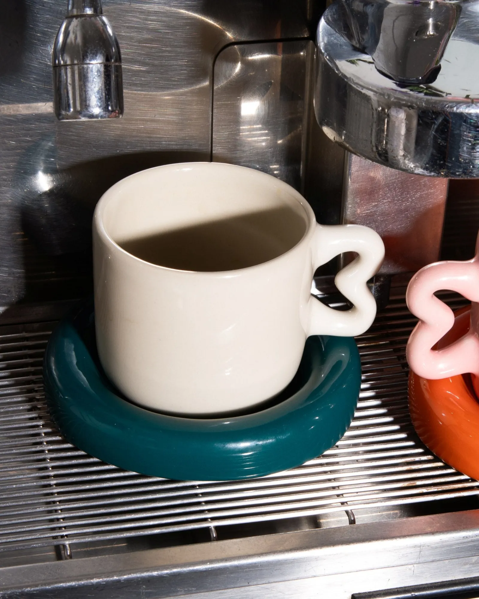Sale Seia mug with heart & saucer Kleine Tassen|Cappuccinotassen