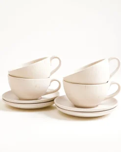 Clearance Sintra 4-Piece Set Teacup & Large Saucer classic Tassen-Sets|Tassen Mit Untertassen